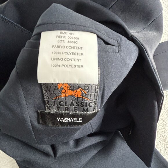 R.J. Classics Xtreme Equestrian Show Dress Coat Size 4R Double Breasted Black - Picture 4 of 10